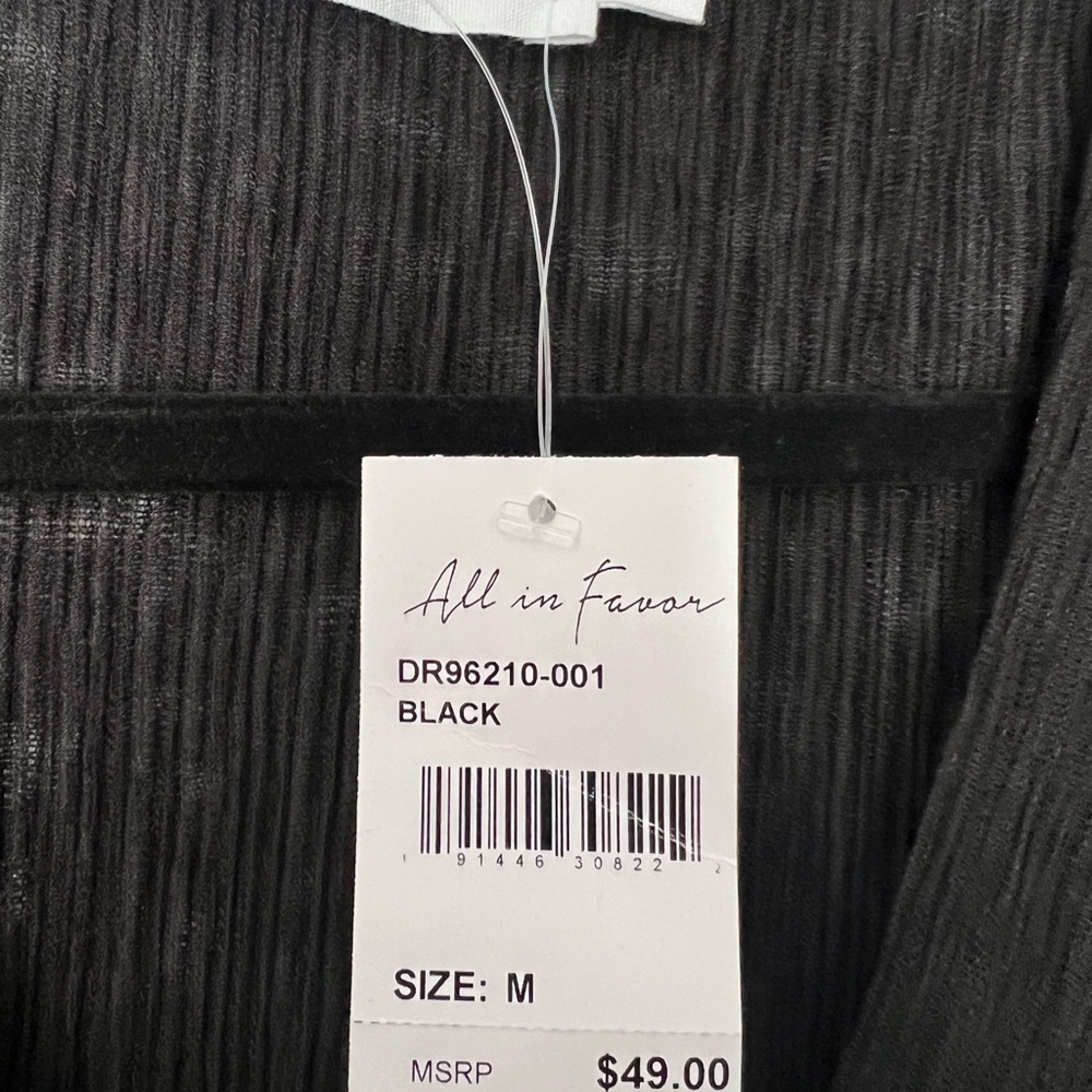 NWT black dress, midi length size M